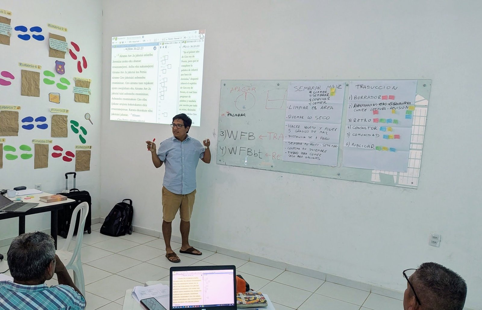 Pepe facilitando una capacitación en la BMA